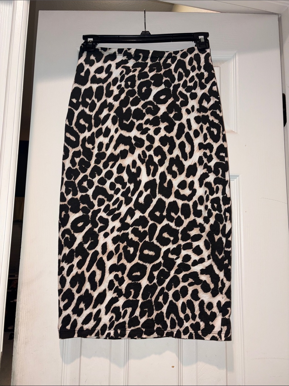 Leopard Print Pencil Skirt - Dark brown and Cream Size XS